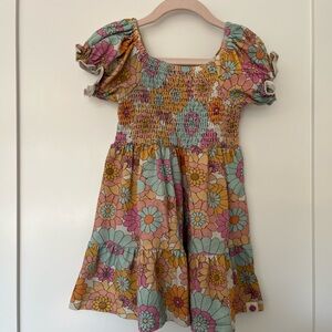 Cheeky Plum Floral Puff Sleeve Dress - Multicolor